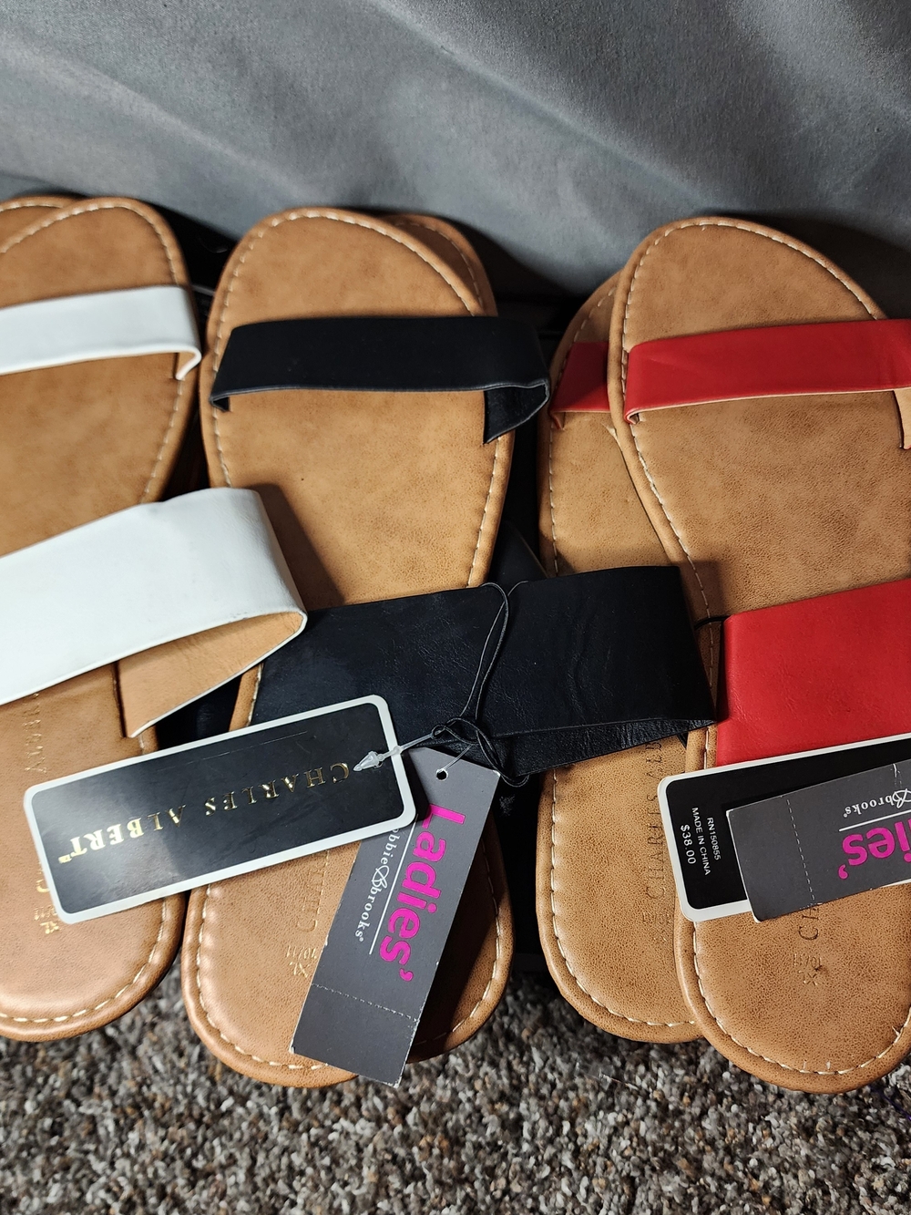 Style & Co. Women's Slide Sandals in White, Black, Red